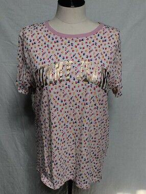 Tommy Hilfiger White Multicolor floral Short Sleeve Tee with Gold Logo